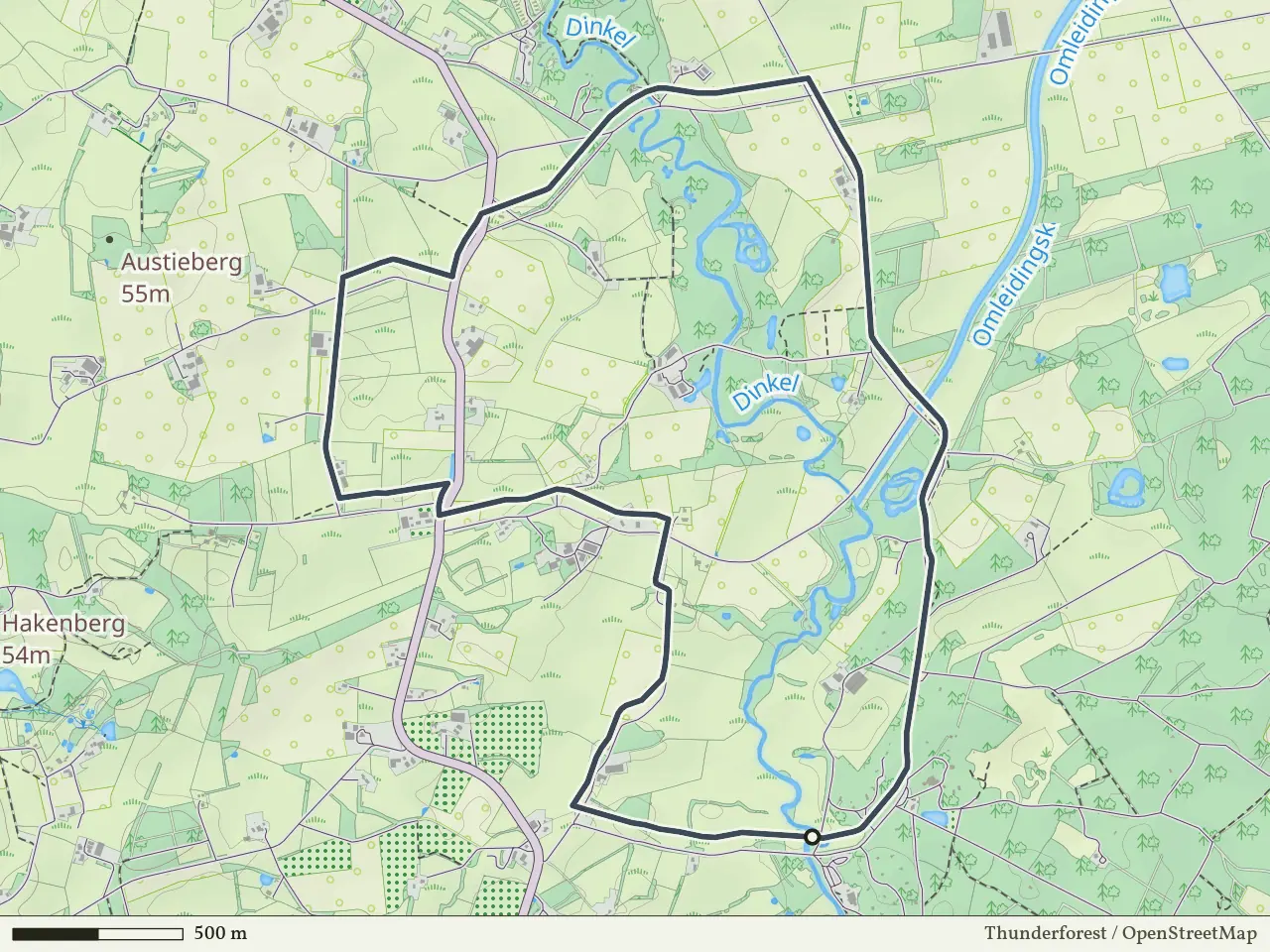 Paarse route vanaf Lutterzand, De Lutte