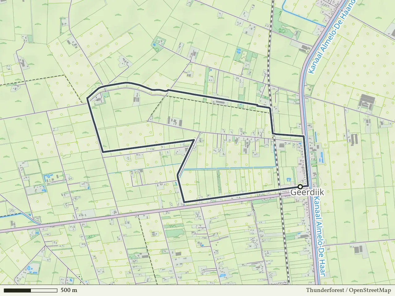Gele route vanaf Geerdijk, Twenterand
