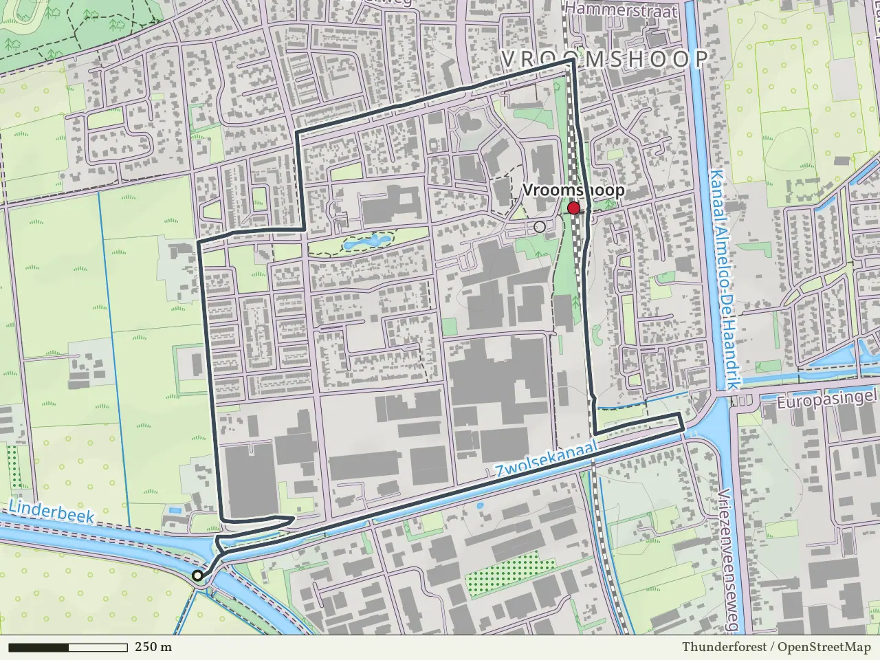 Blauwe route vanaf Linderflier, Vroomshoop