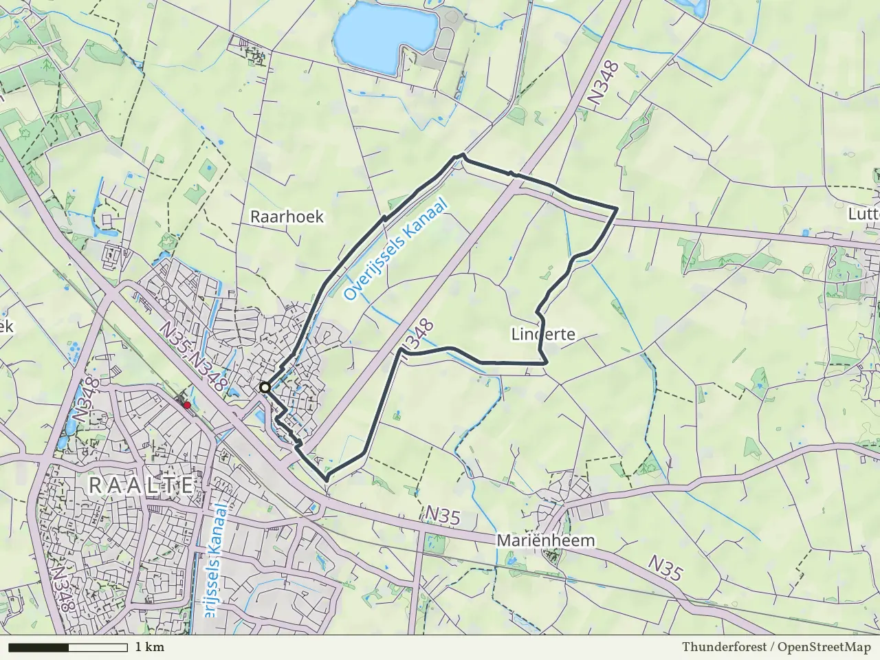 Gele route vanaf Het Raan, Raalte