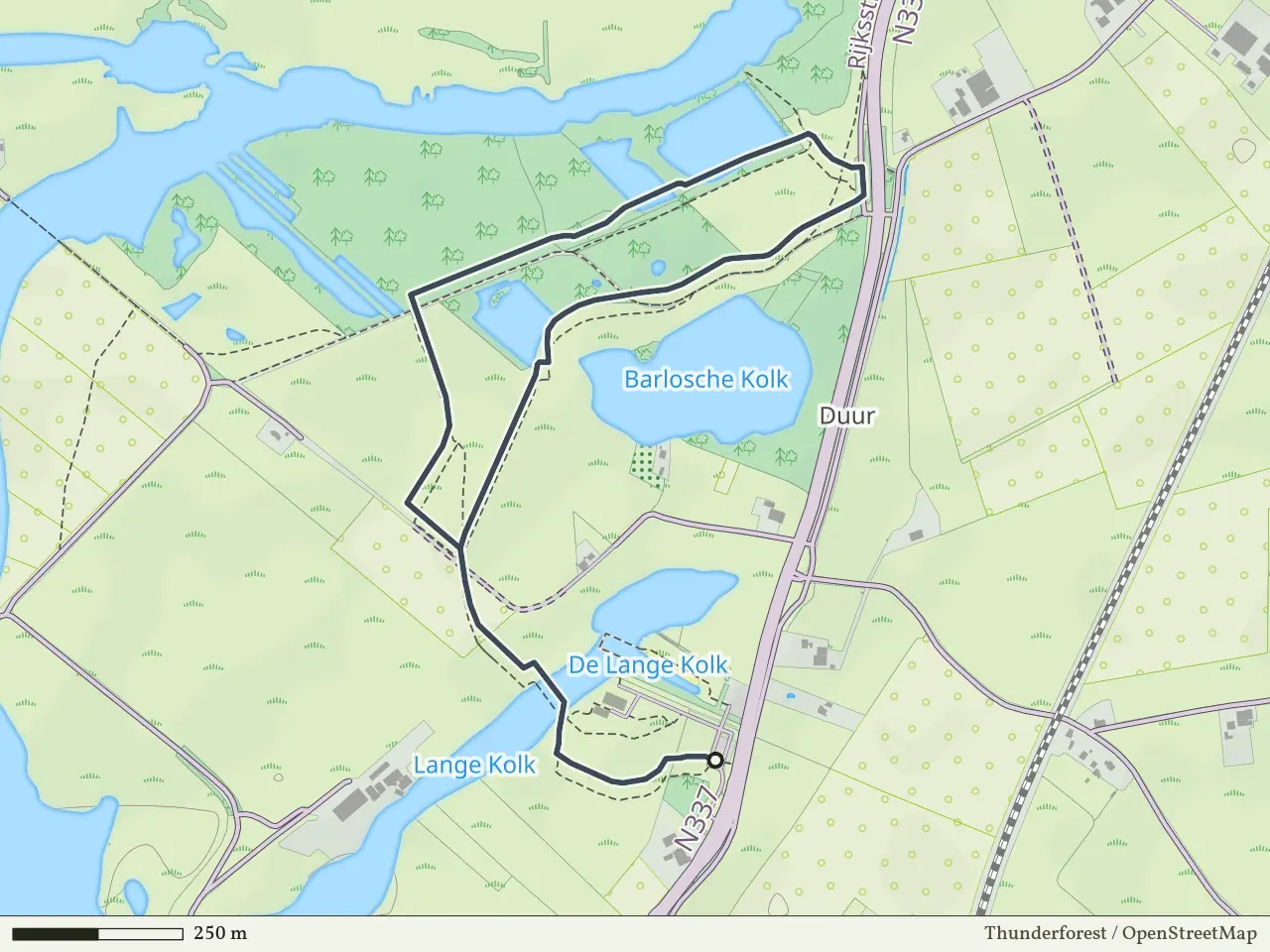 Rode route vanaf Infocentrum Den Nul, Olst