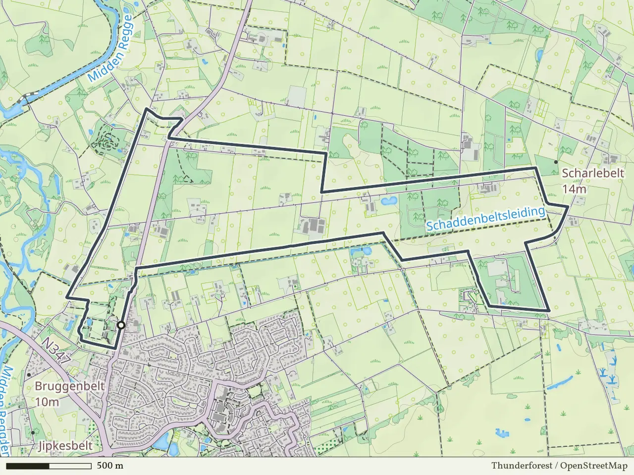 Gele route vanaf Hulsen, Hellendoorn