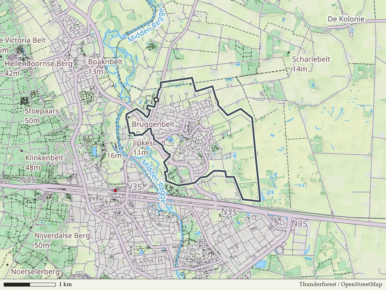 Paarse route vanaf Hulsen, Hellendoorn