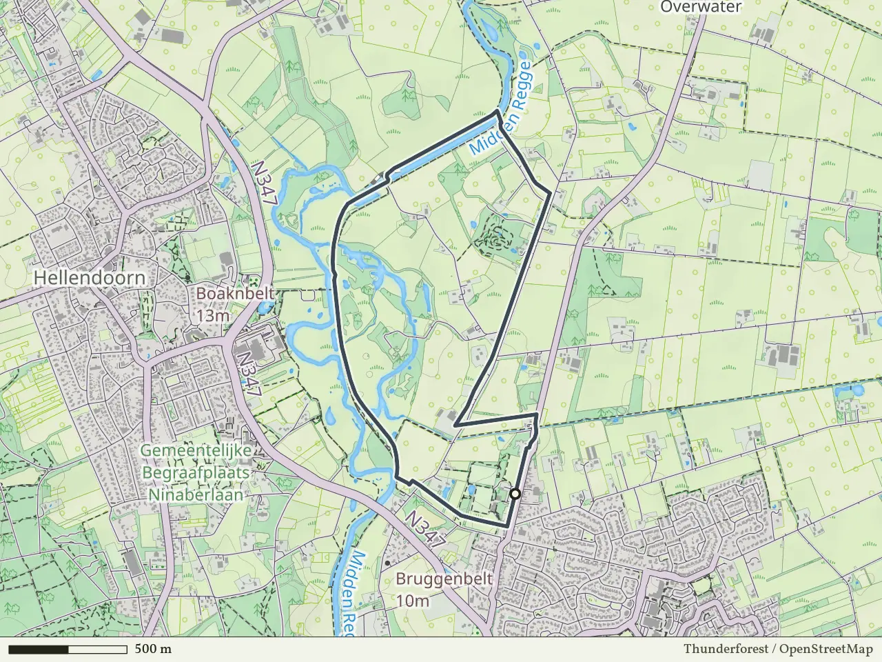Rode route vanaf Hulsen, Hellendoorn