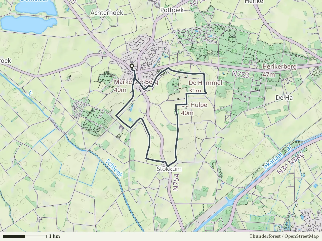 Paarse route vanaf Markelo, Hof van Twente