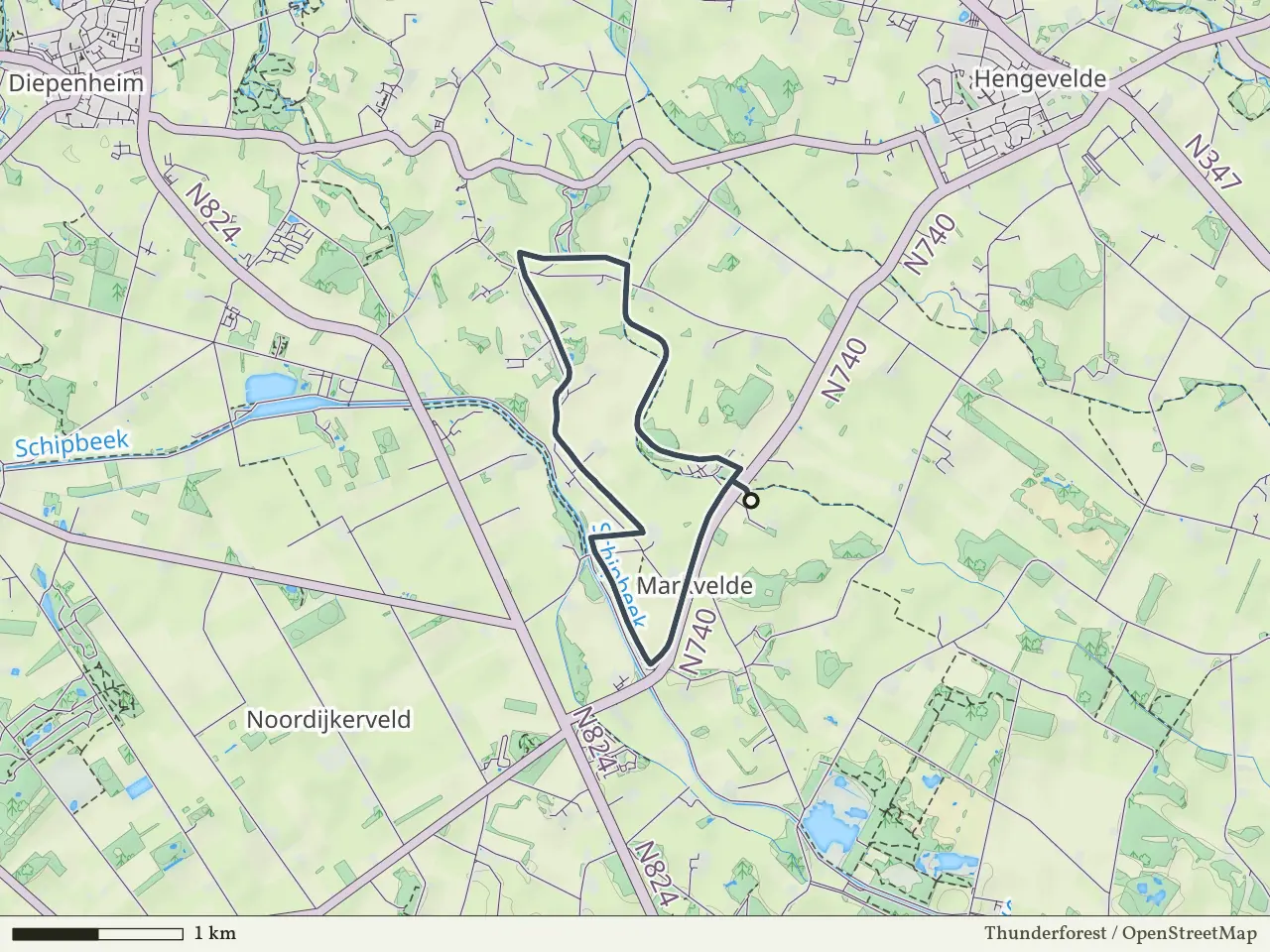 Blauwe route vanaf Markvelde, Markelo