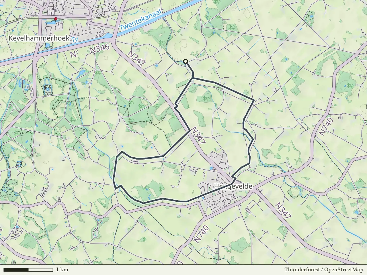 Groene route vanaf Kwartierdorp, Markelo