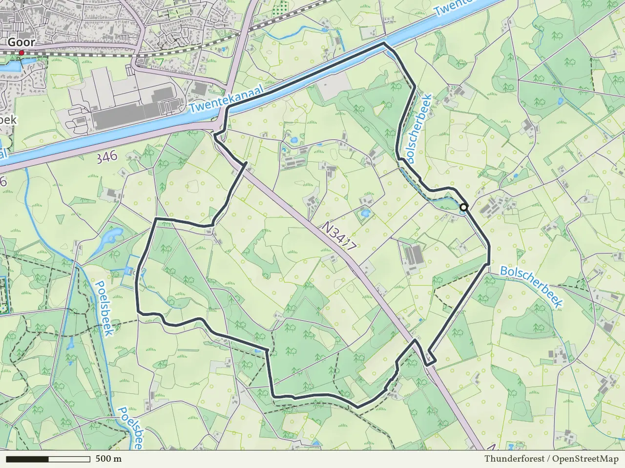 Oranje route vanaf Kwartierdorp, Markelo