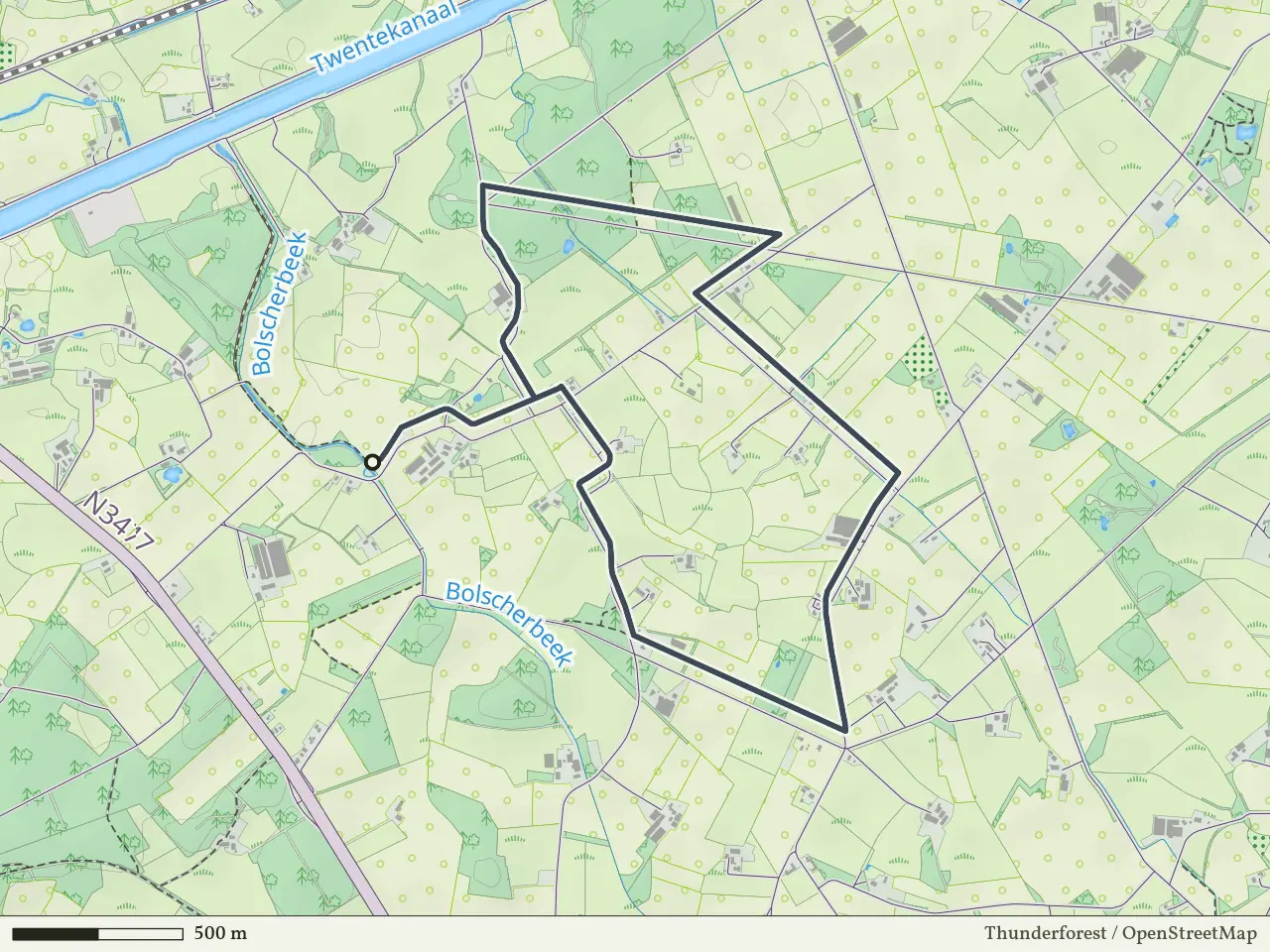Paarse route vanaf Kwartierdorp, Markelo