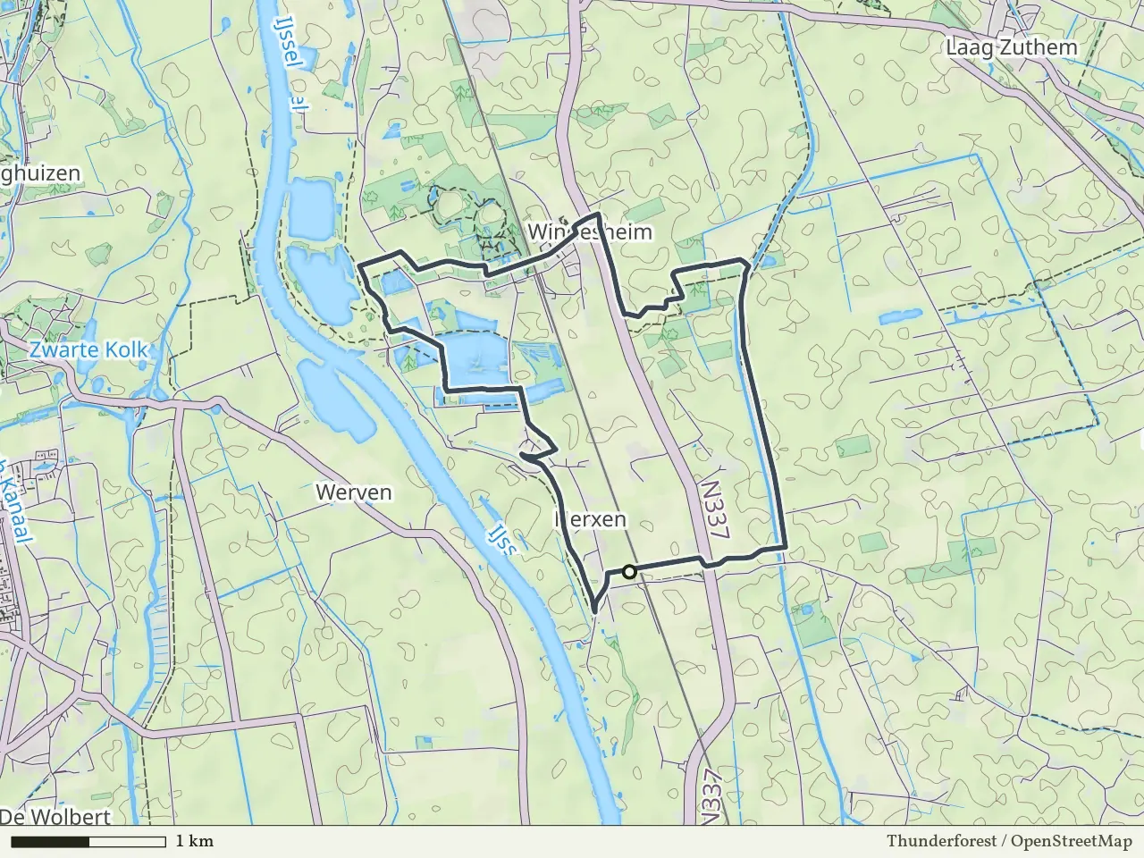 Gele route vanaf Herxen, Salland