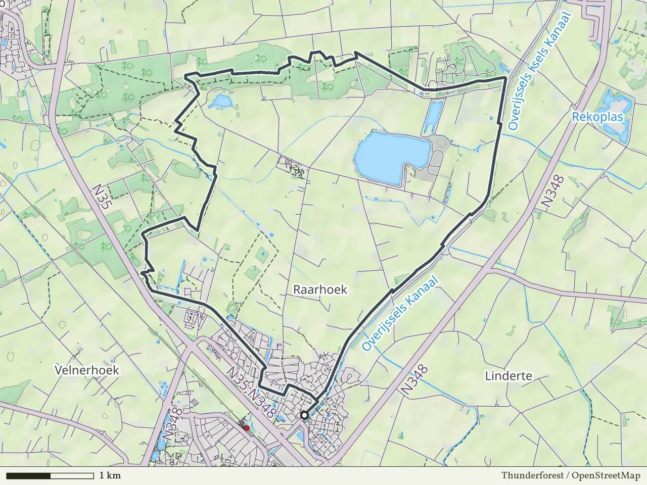 Blauwe route vanaf Het Raan, Raalte