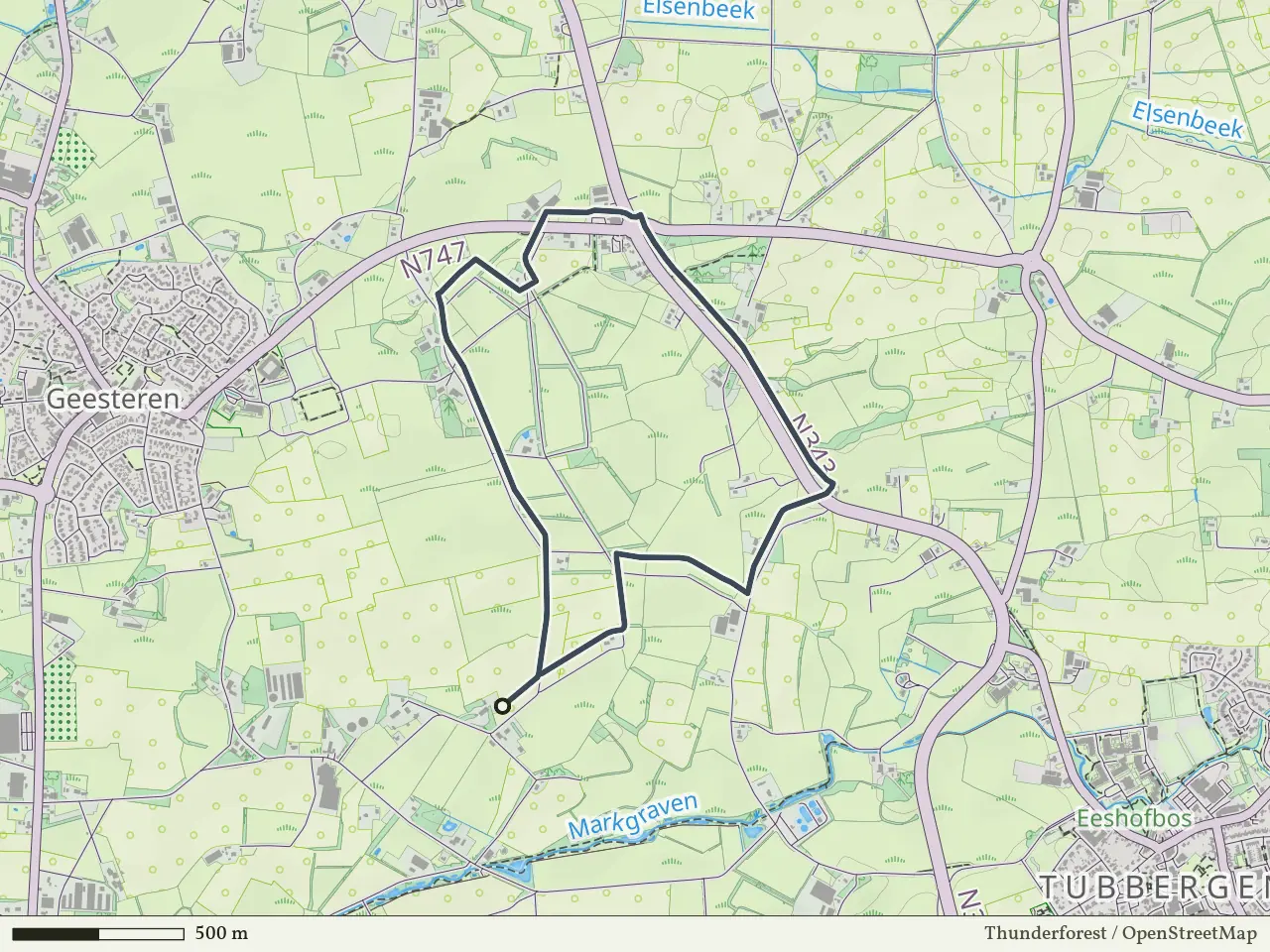Rode route vanaf De Huijer, Geesteren
