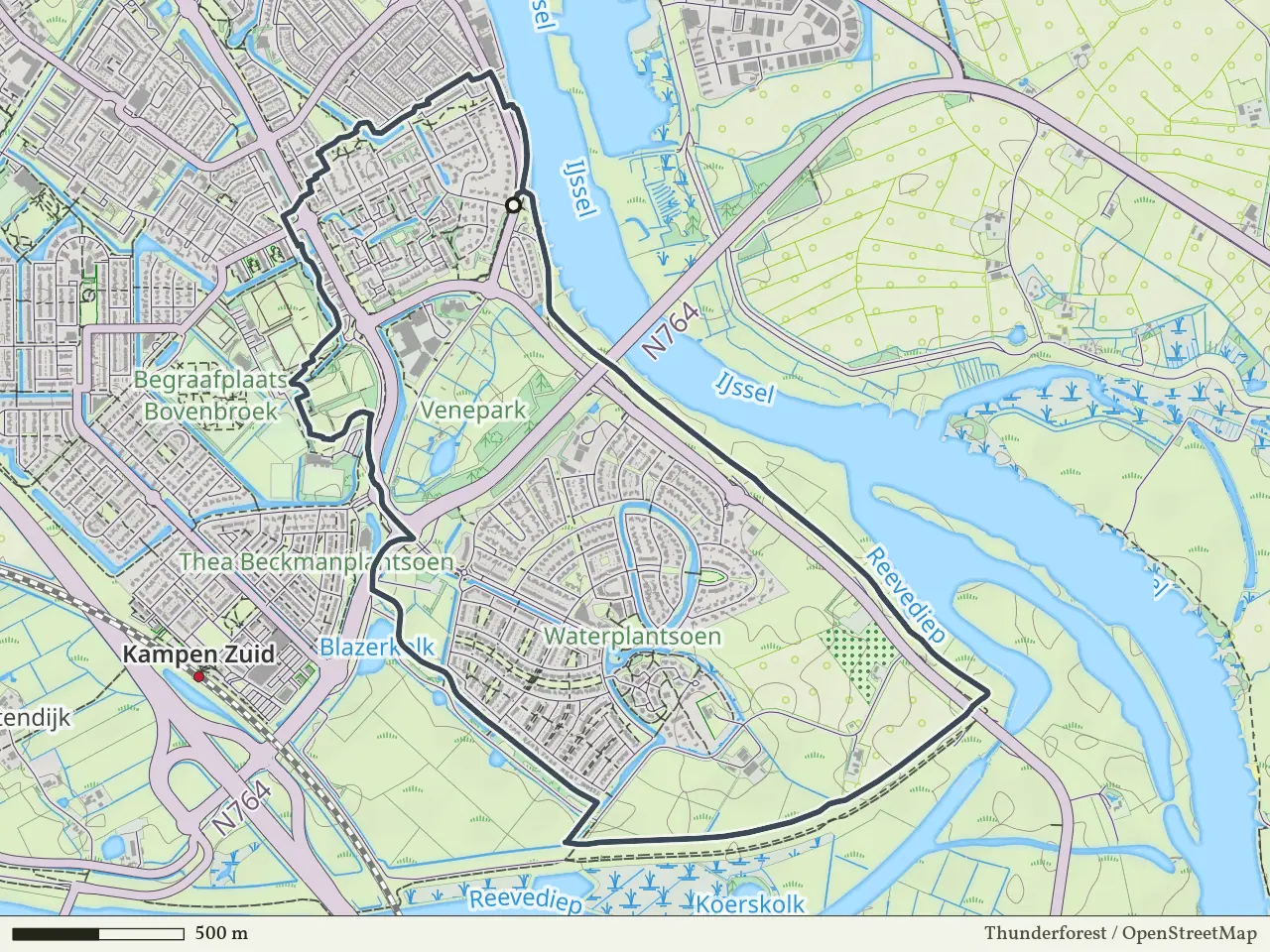Paarse route vanaf d'Olde Zwarver, Kampen