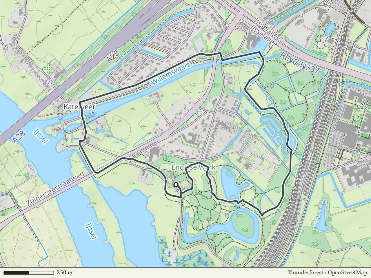 Gele route vanaf Engelse Werk, Zwolle