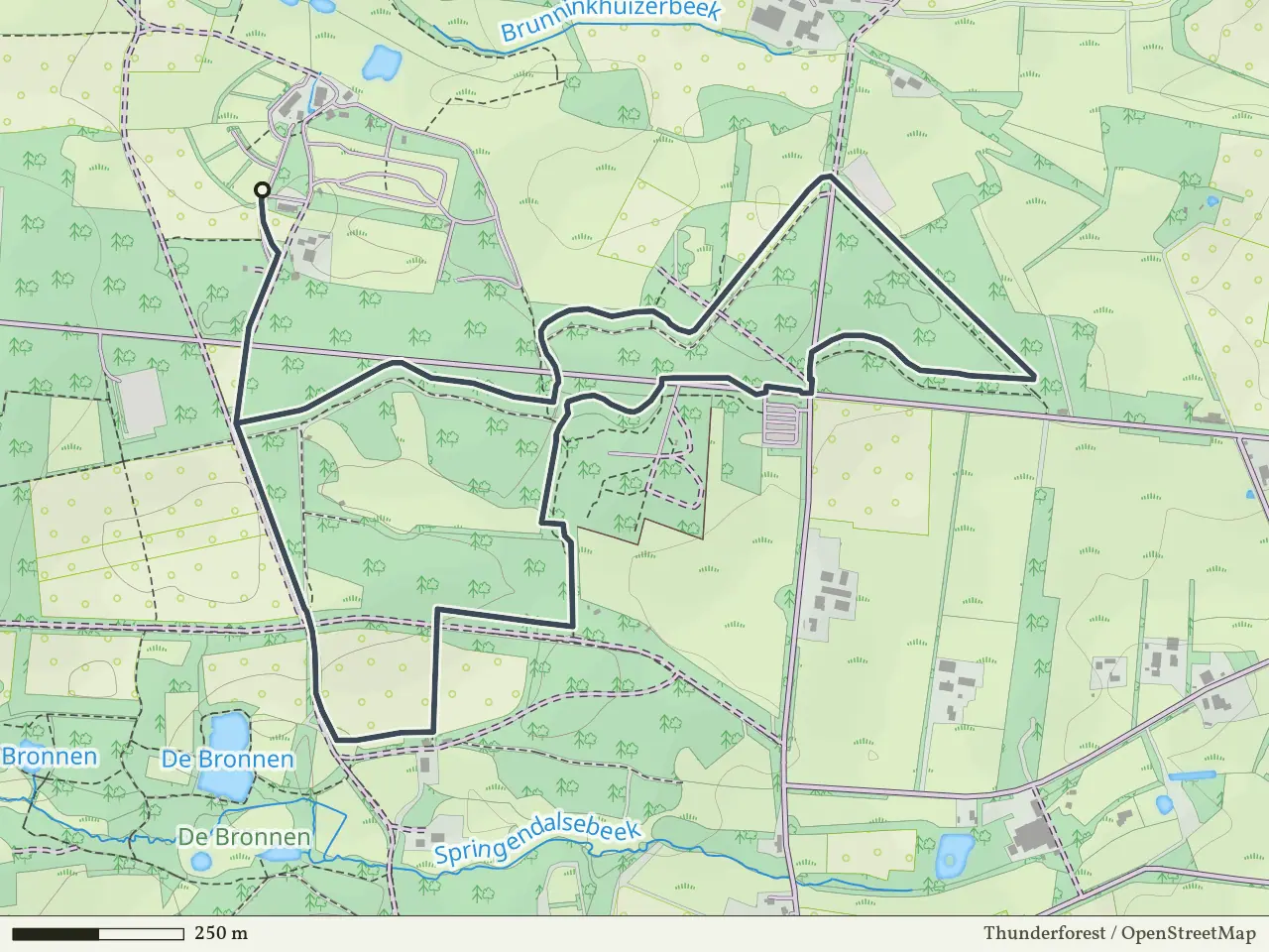 Gele route vanaf Springendal, Hezingen