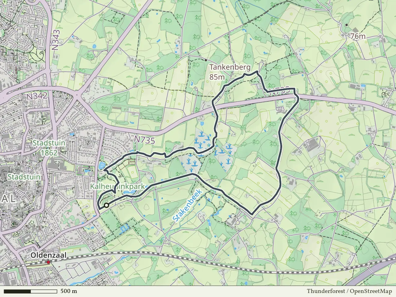 Paarse route vanaf Kalheupink, Oldenzaal