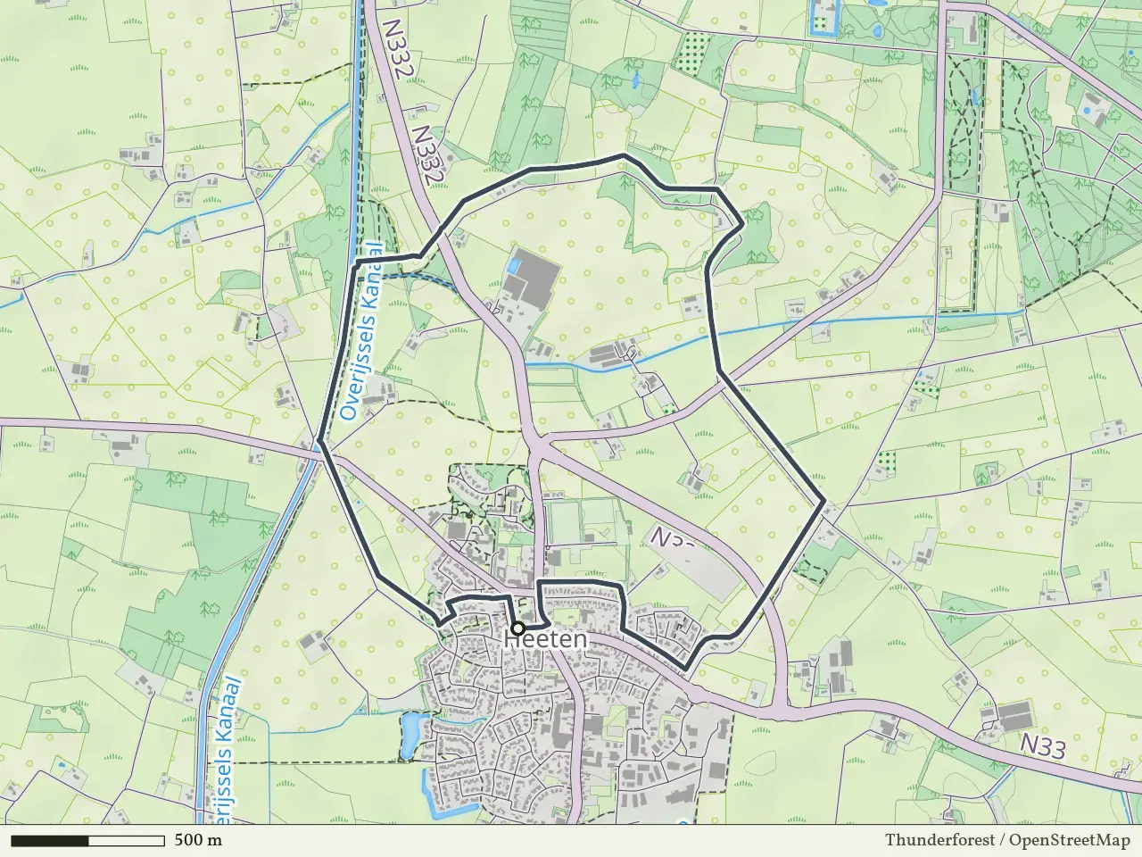 Rode route vanaf Heeten, Salland