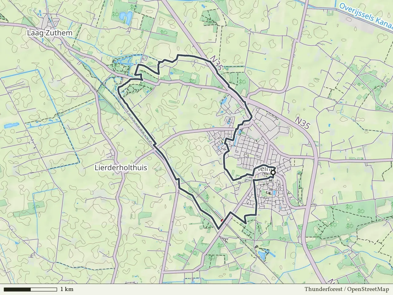 Gele route vanaf Heino, Salland