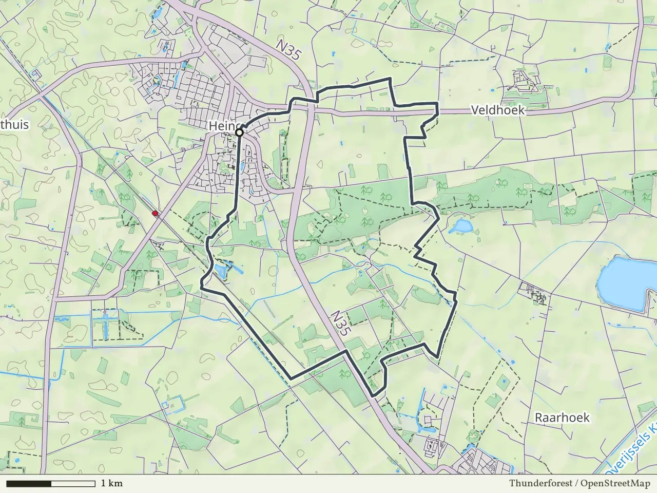 Paarse route vanaf Heino, Salland