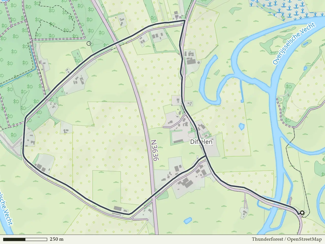 Gele route vanaf Diffelen, Hardenberg Oost