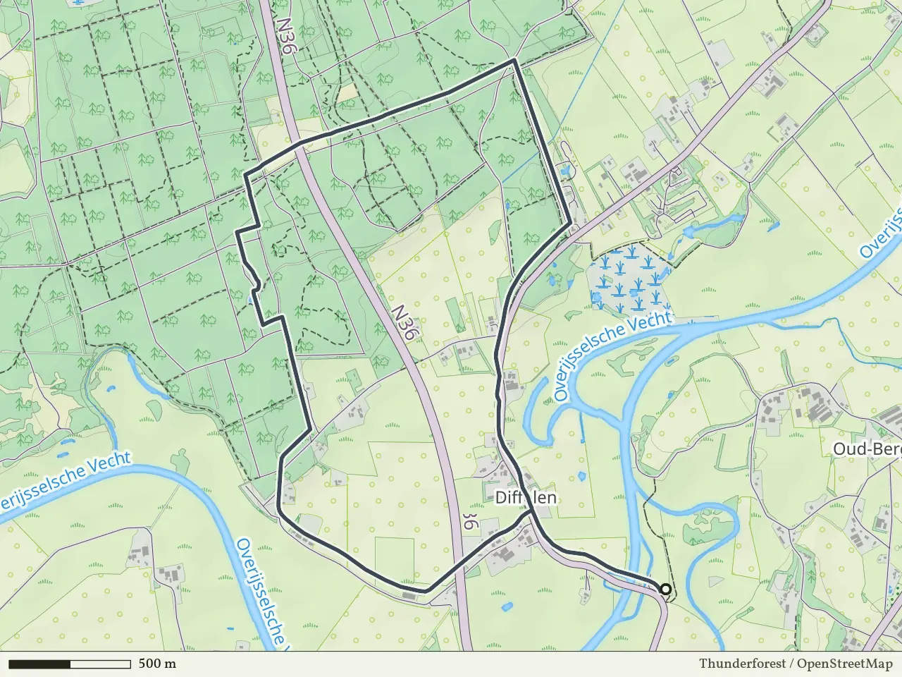 Groene route vanaf Diffelen, Hardenberg Oost