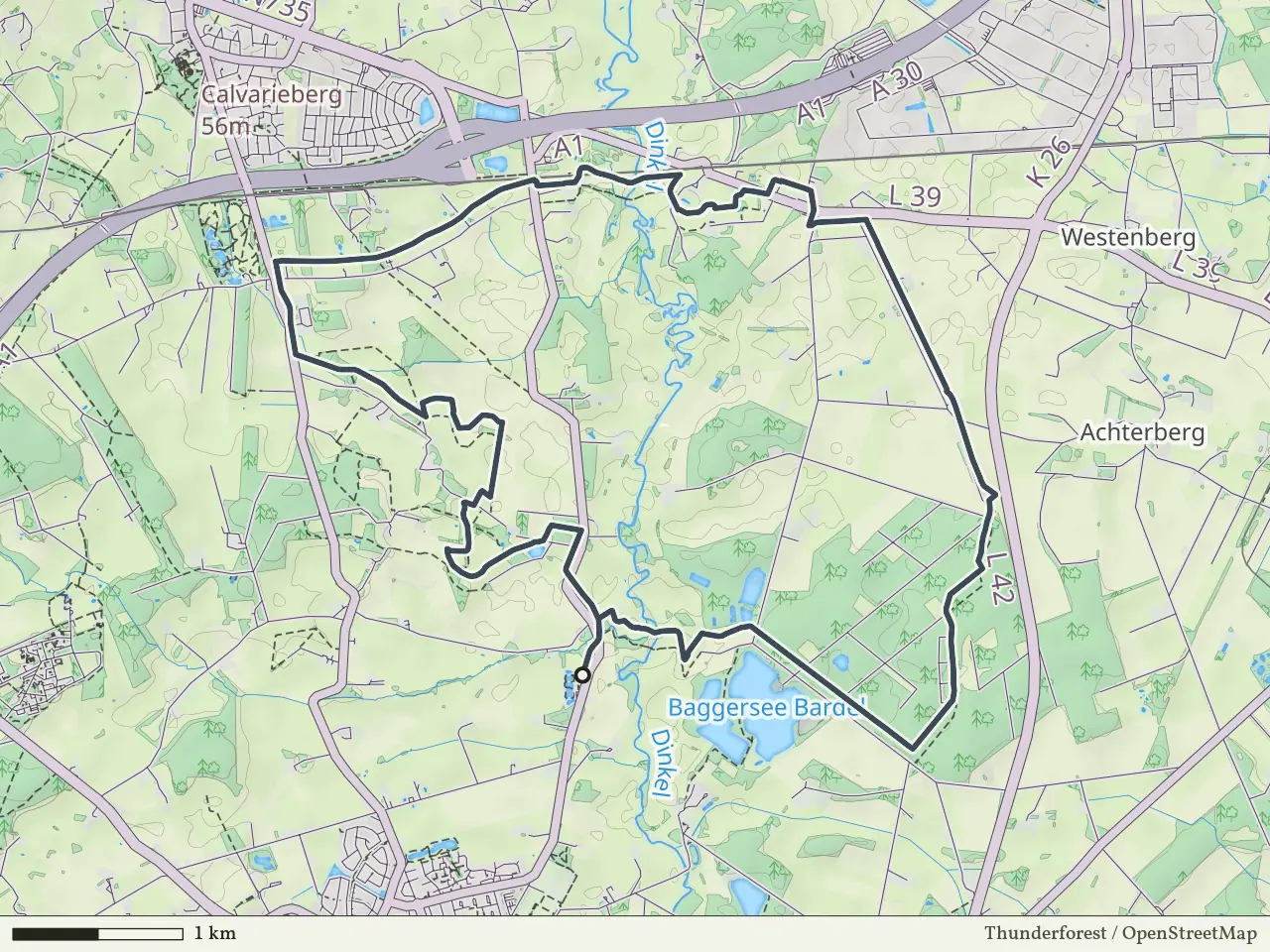 Paarse route vanaf Honinglo, Losser
