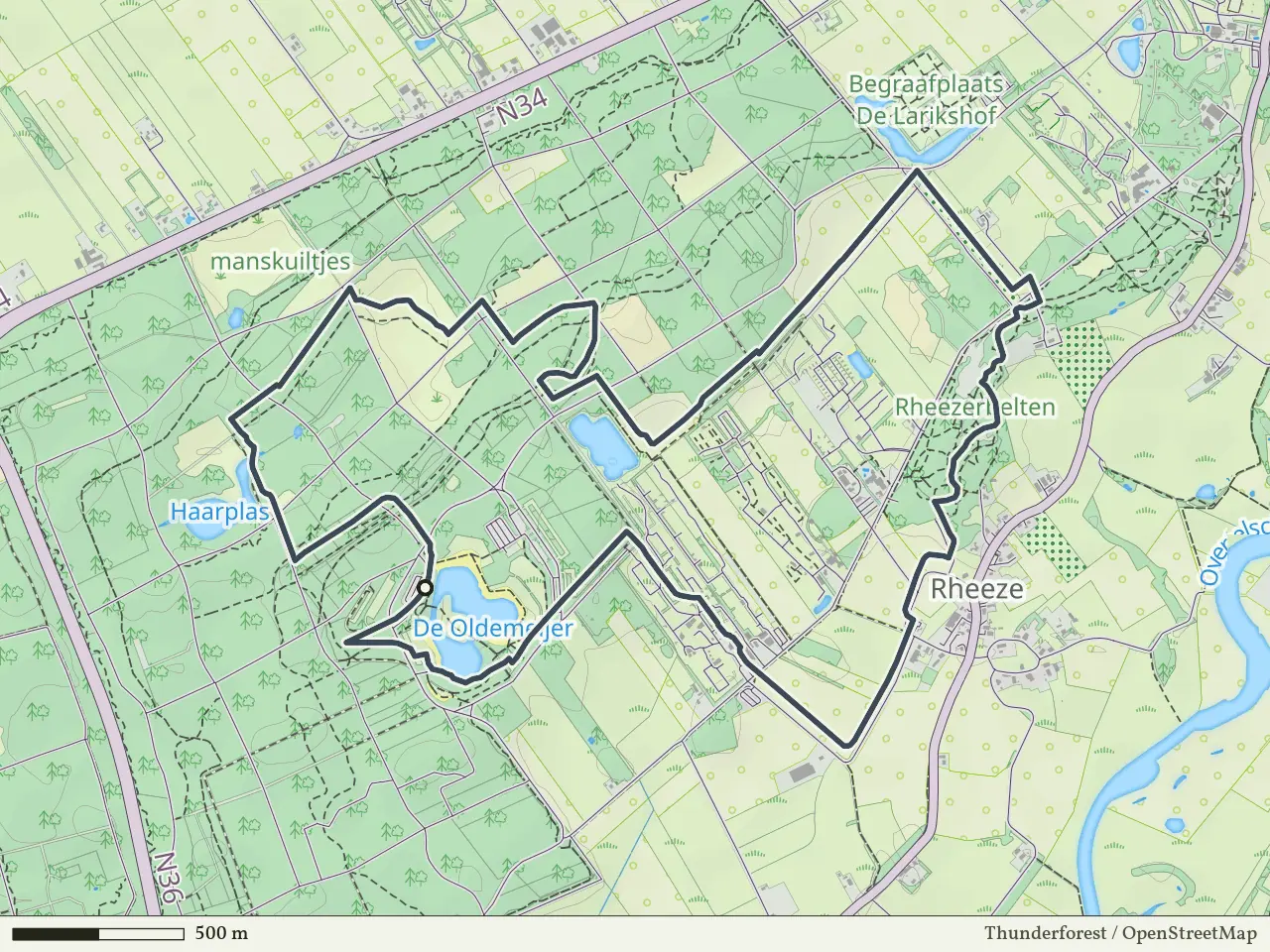 Oranje route vanaf De Oldemeijer, Rheeze