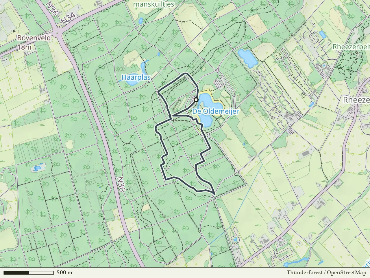 Paarse route vanaf De Oldemeijer, Rheeze