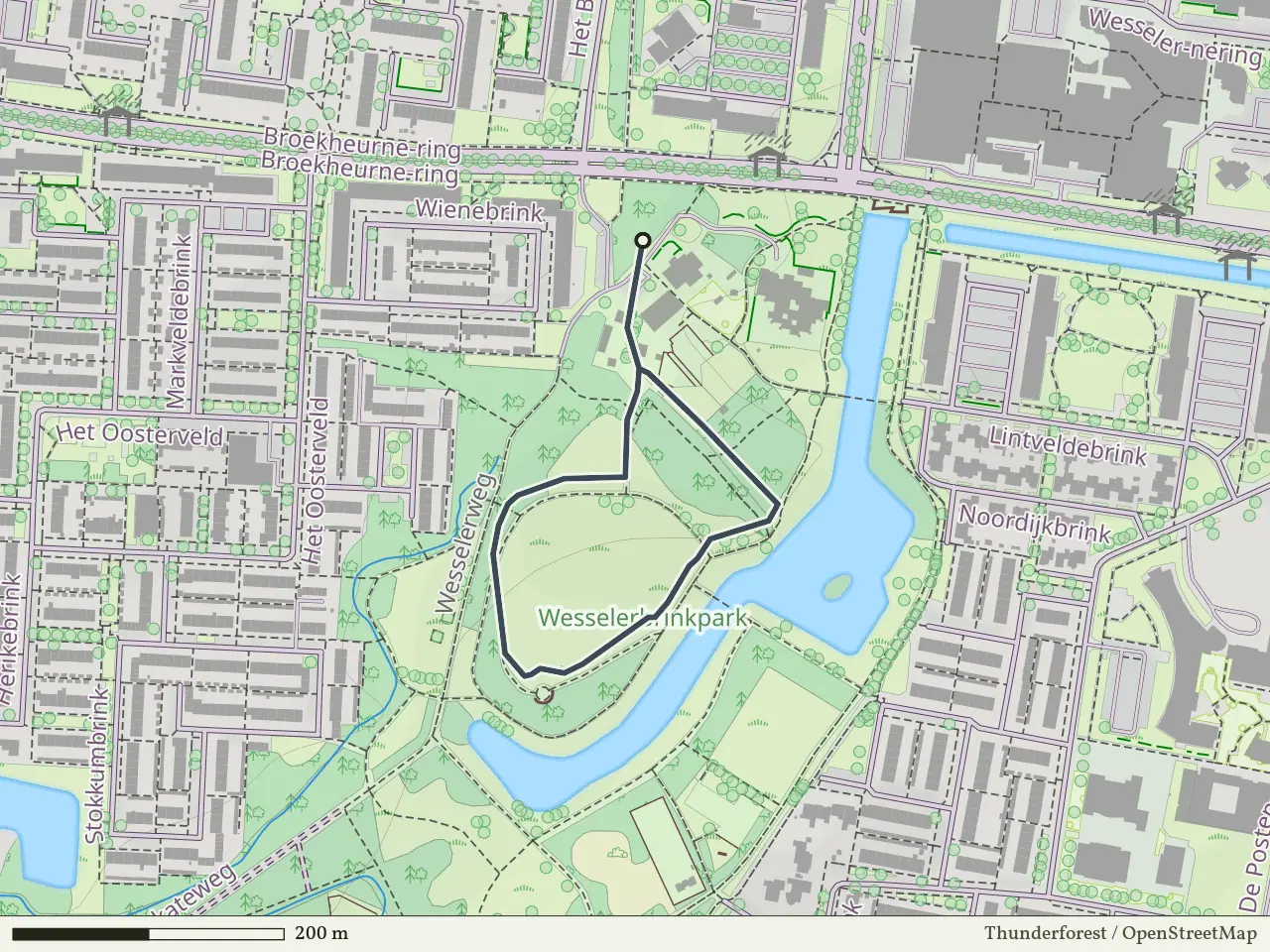 Paarse route vanaf Wesselerbrinkpark, Boekelo