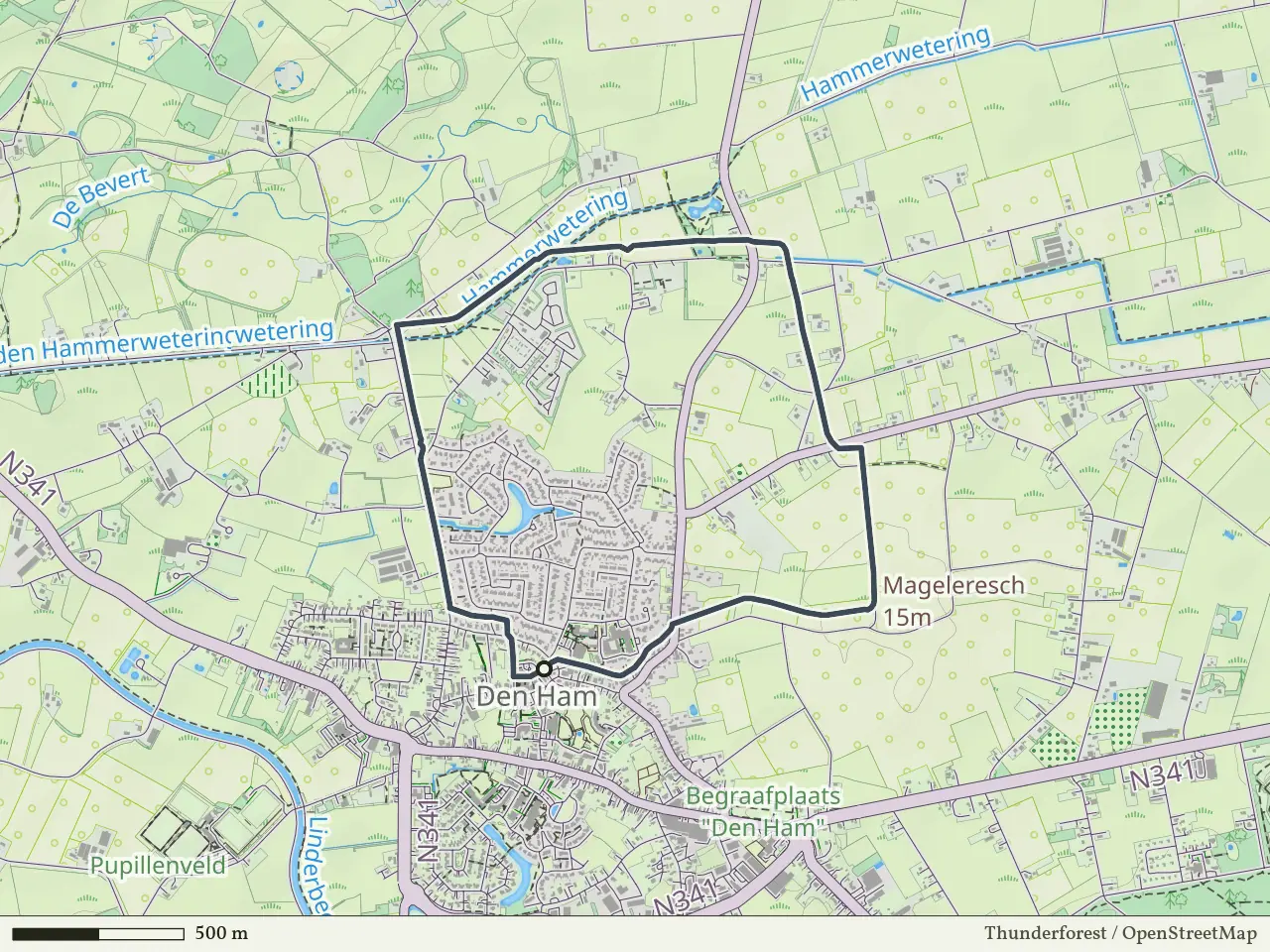 Gele route vanaf Den Ham, Twenterand