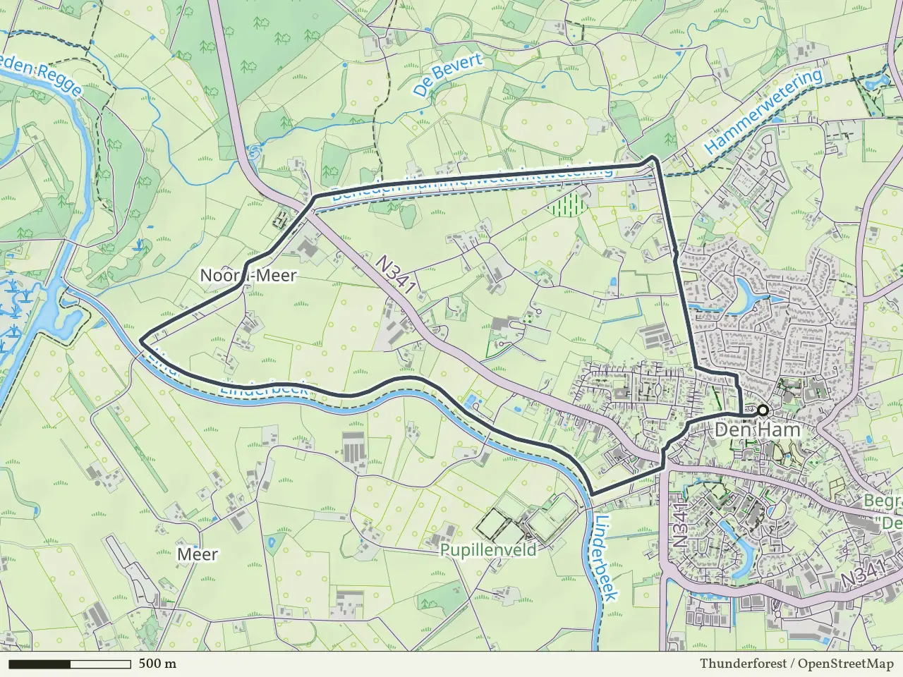 Blauwe route vanaf Den Ham, Twenterand