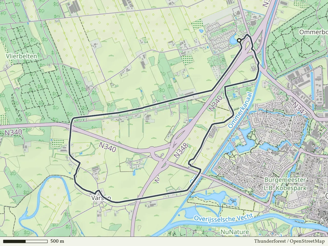 Blauwe route vanaf Varsenerveld, Ommen