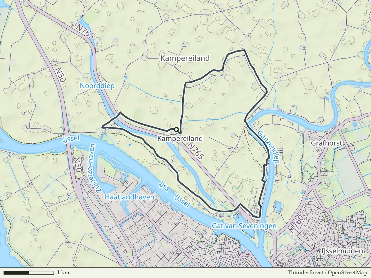 Gele route vanaf Kampereiland, Kampen
