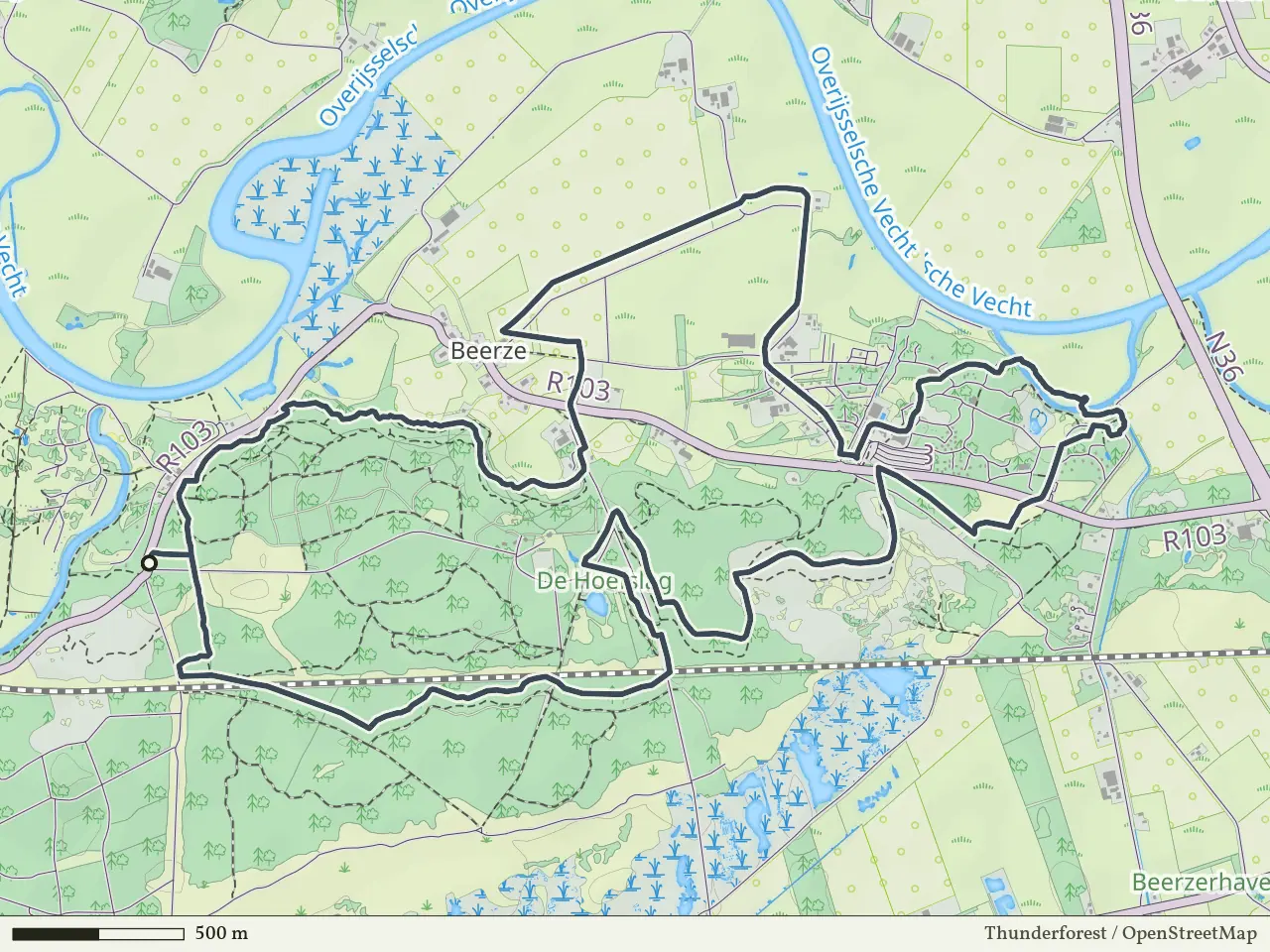 Paarse route vanaf Beerzerzand, Ommen