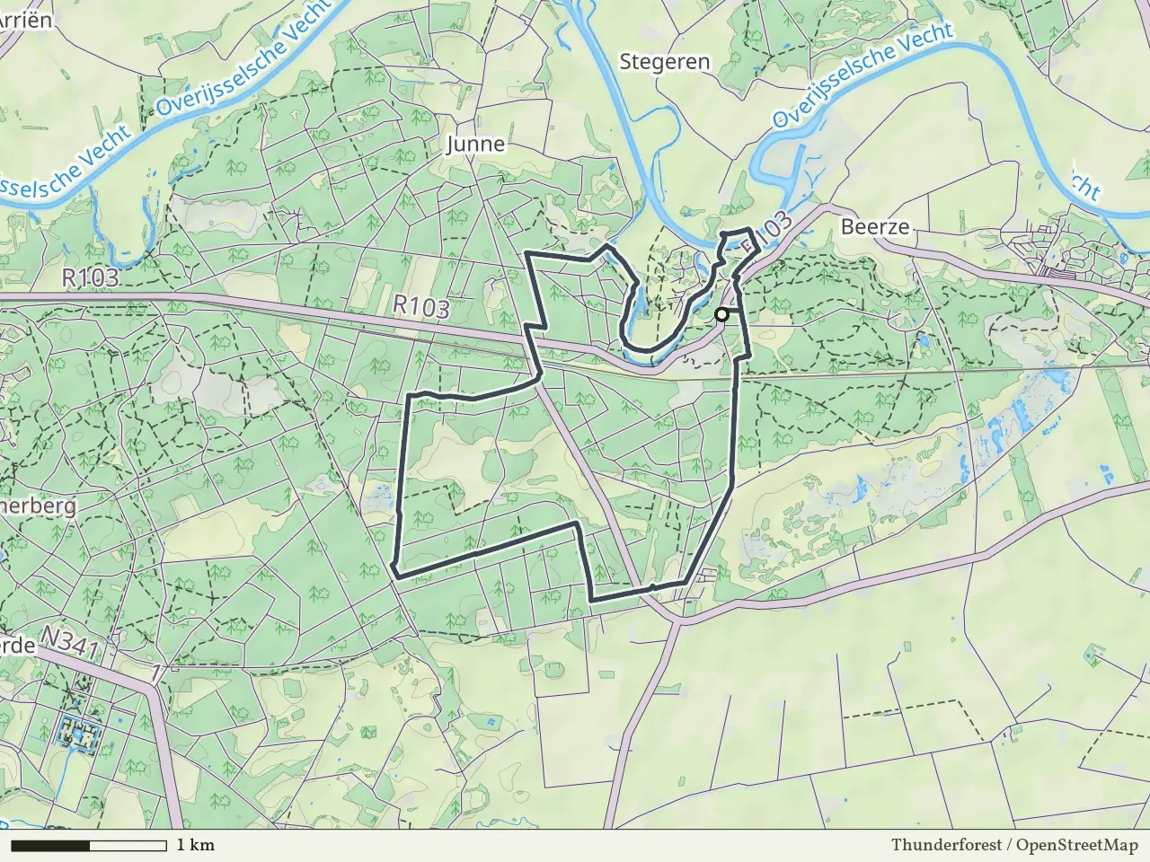 Rode route vanaf Beerzerzand, Ommen