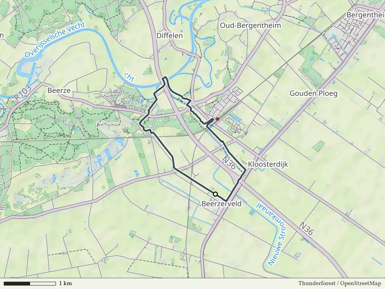 Blauwe route vanaf Beerzerveld, Ommen