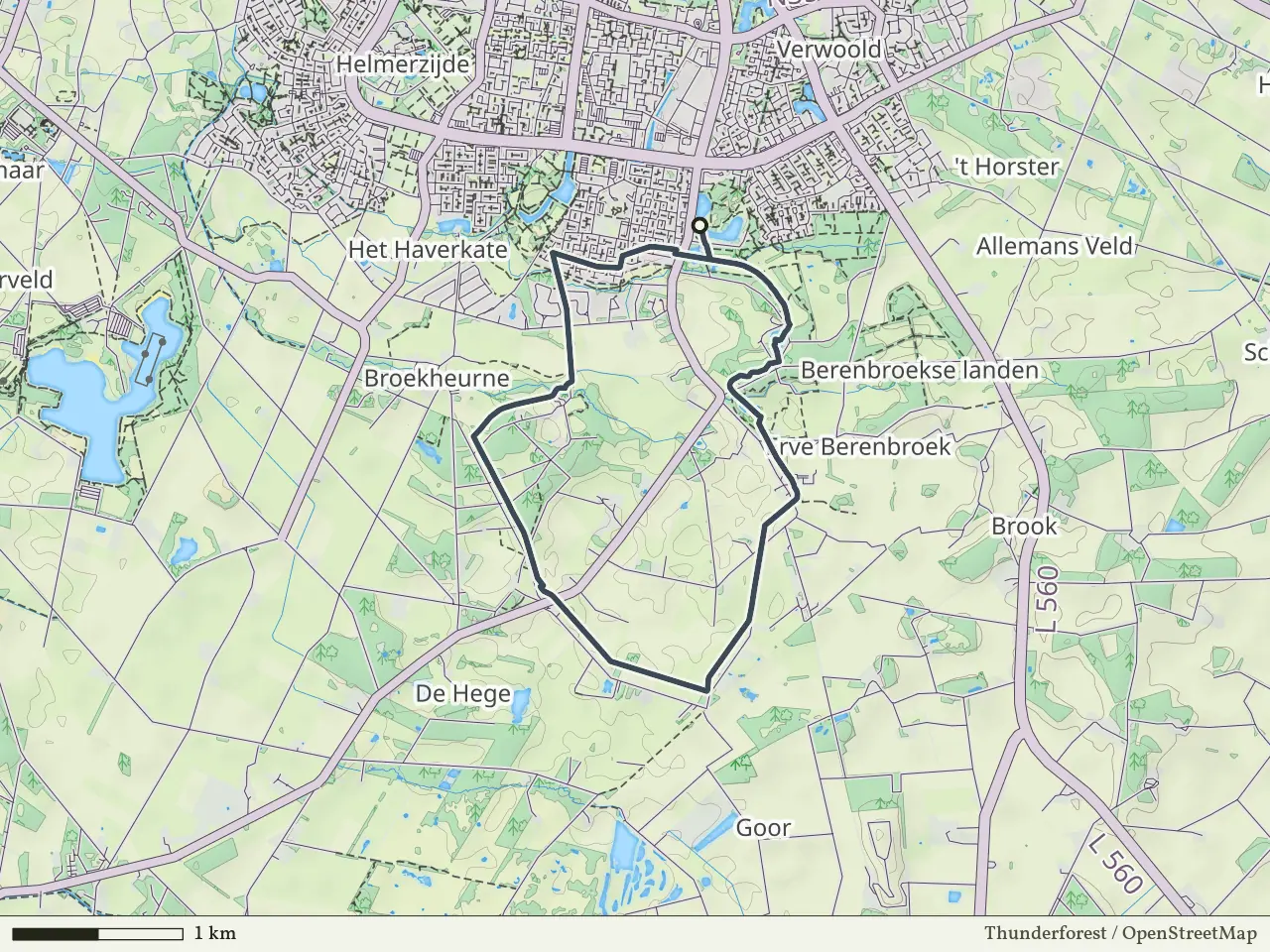 Gele route vanaf Smalenbroek, Enschede