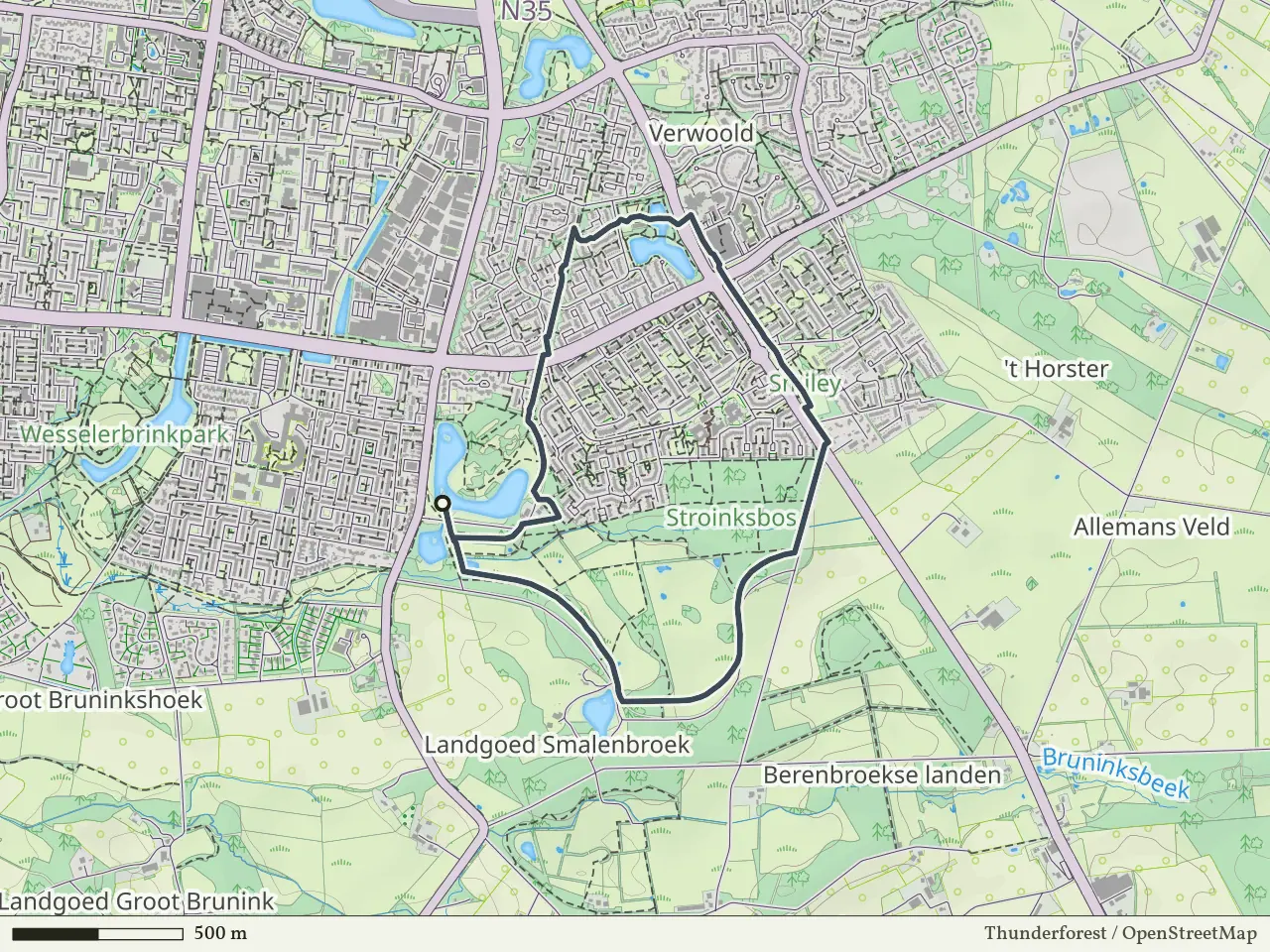 Groene route vanaf Smalenbroek, Enschede
