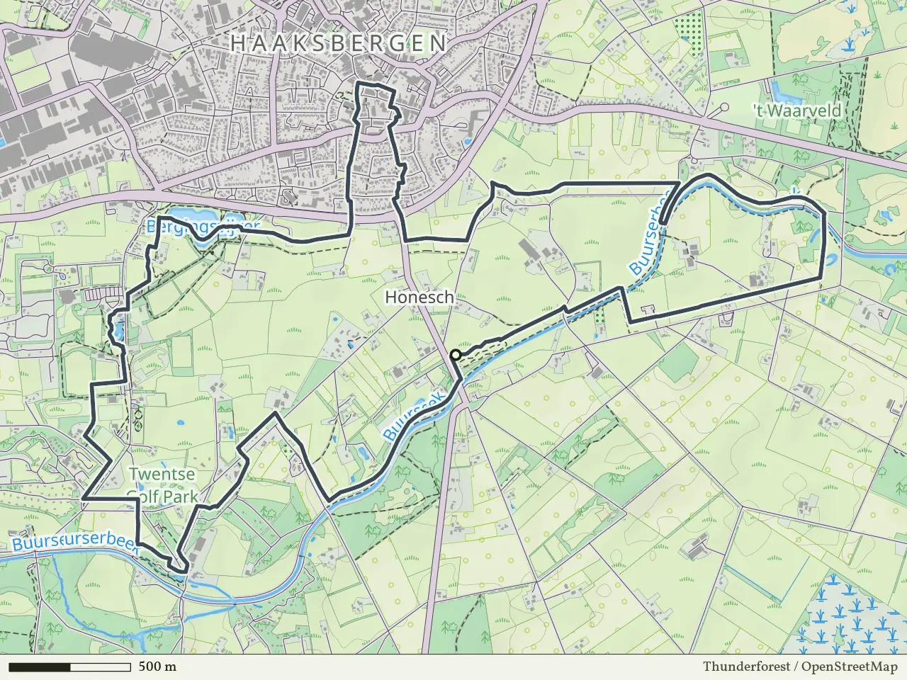 Rode route vanaf Honesch, Haaksbergen