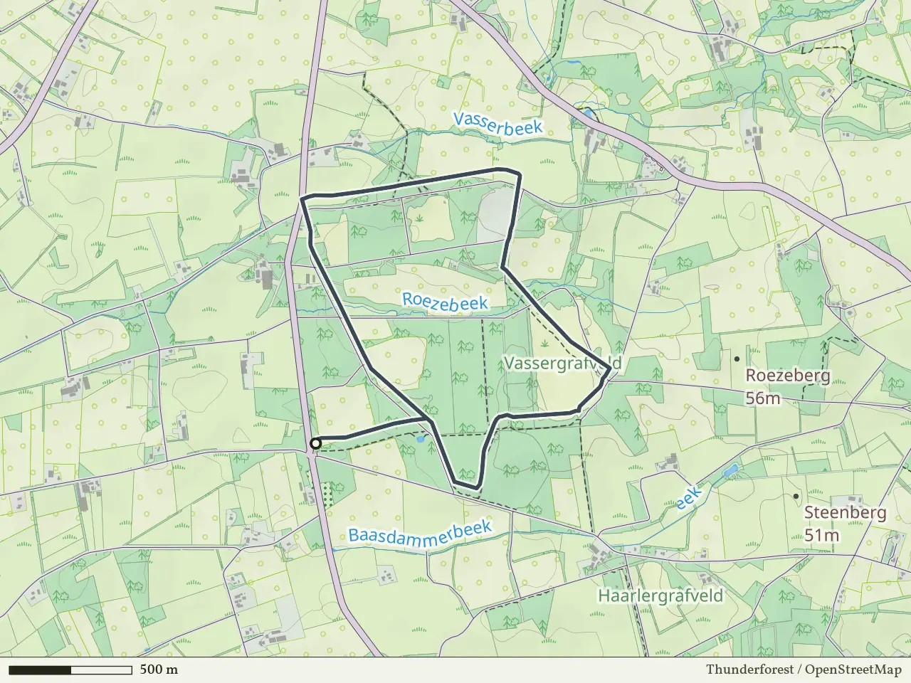 Gele route vanaf Vasserheide, Vasse