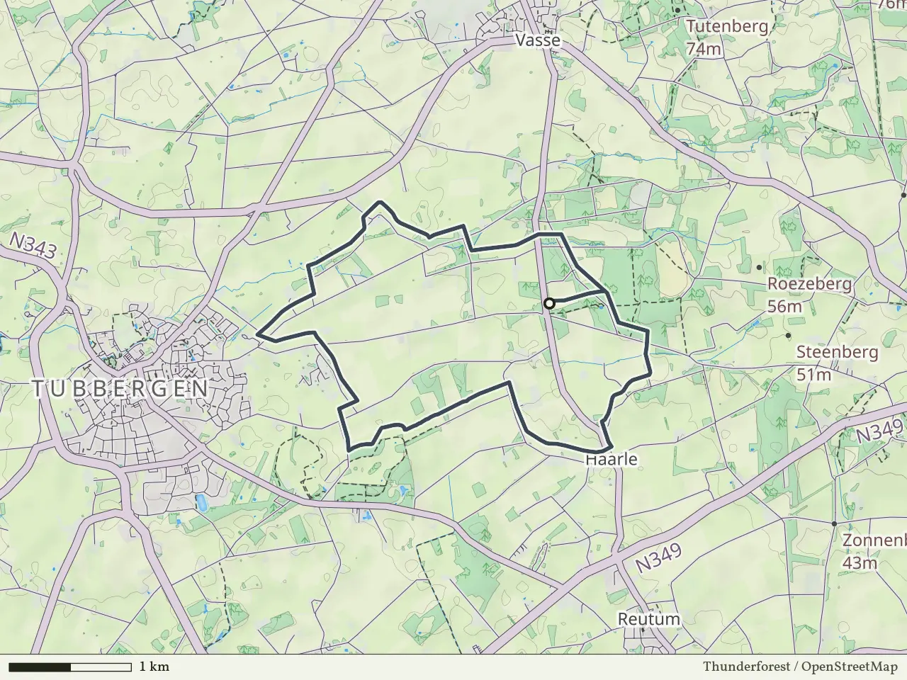 Paarse route vanaf Vasserheide, Vasse