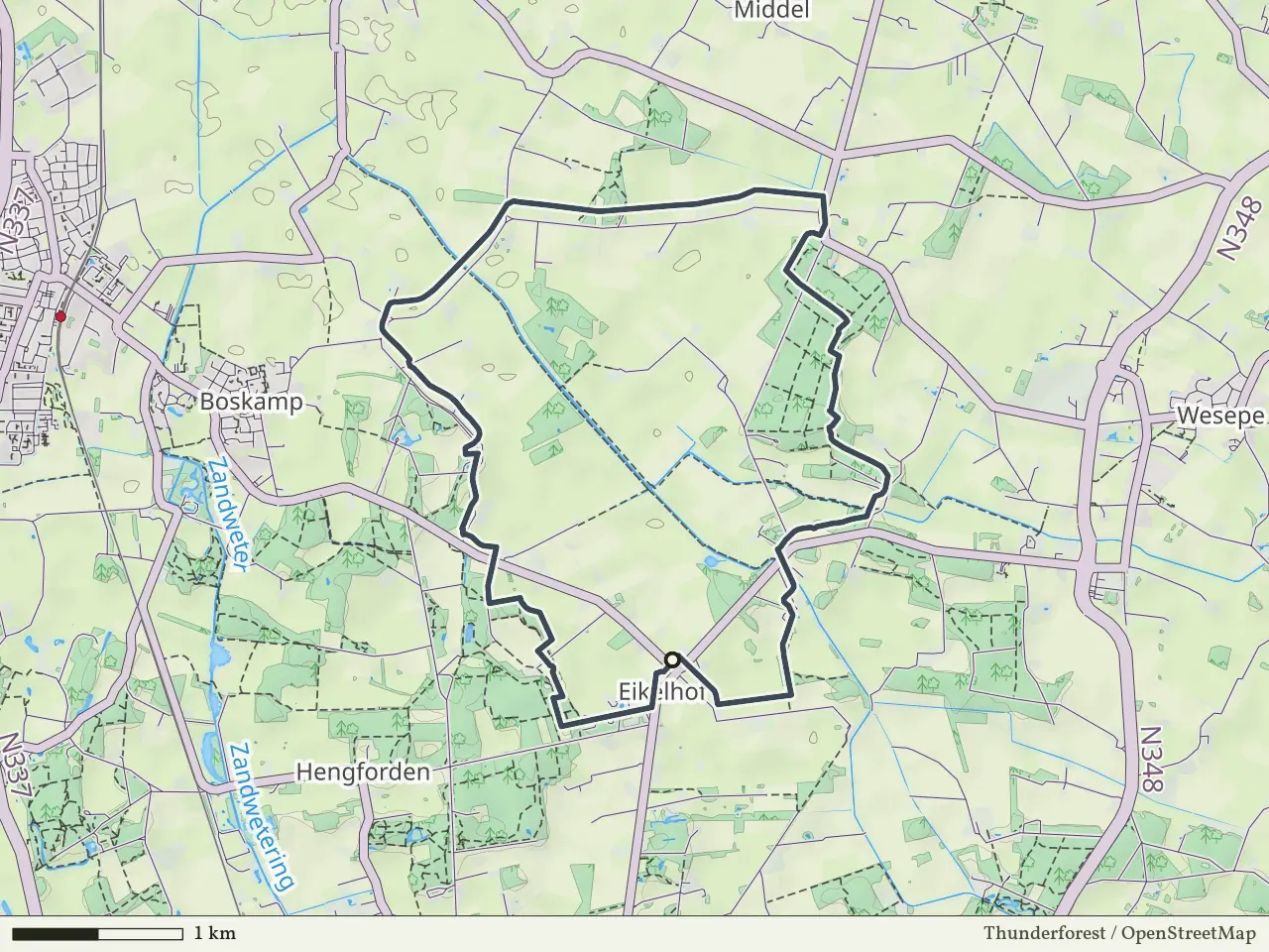 Groene route vanaf Eikelhof, Olst
