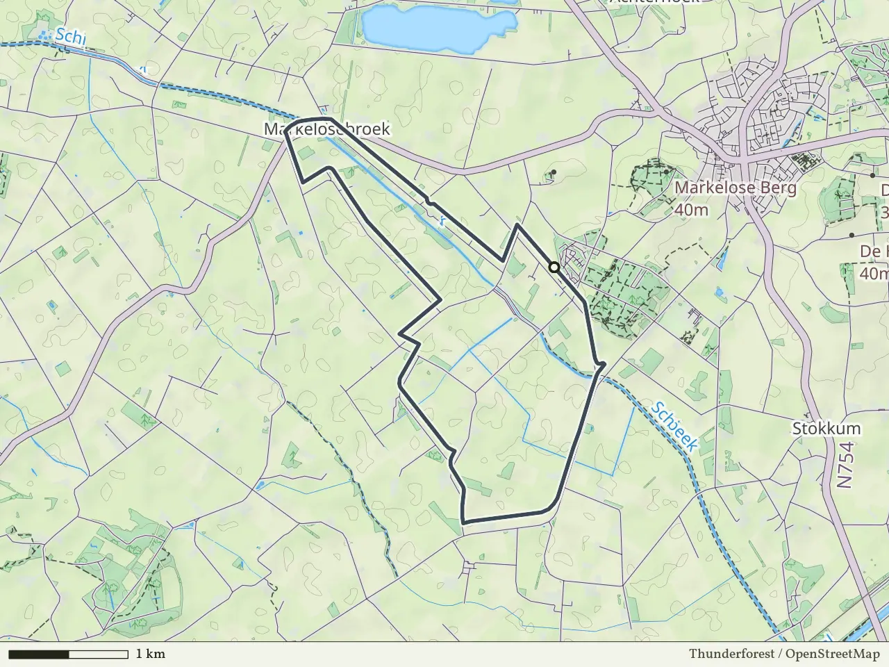 Rode route vanaf Kattenberg, Markelo