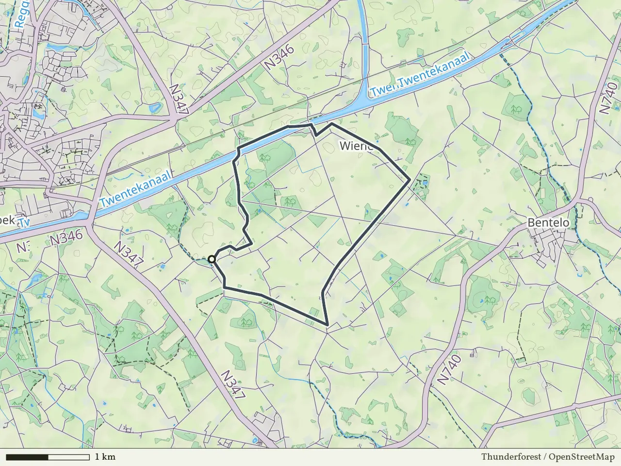 Gele route vanaf Kwartierdorp, Markelo