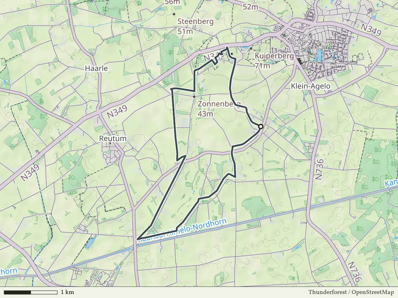 Gele route vanaf Groot Agelo, Agelo