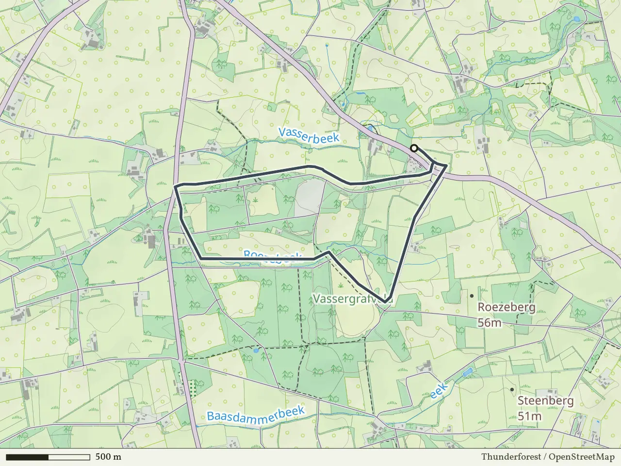 Blauwe route vanaf Hazelbekke, Nutter