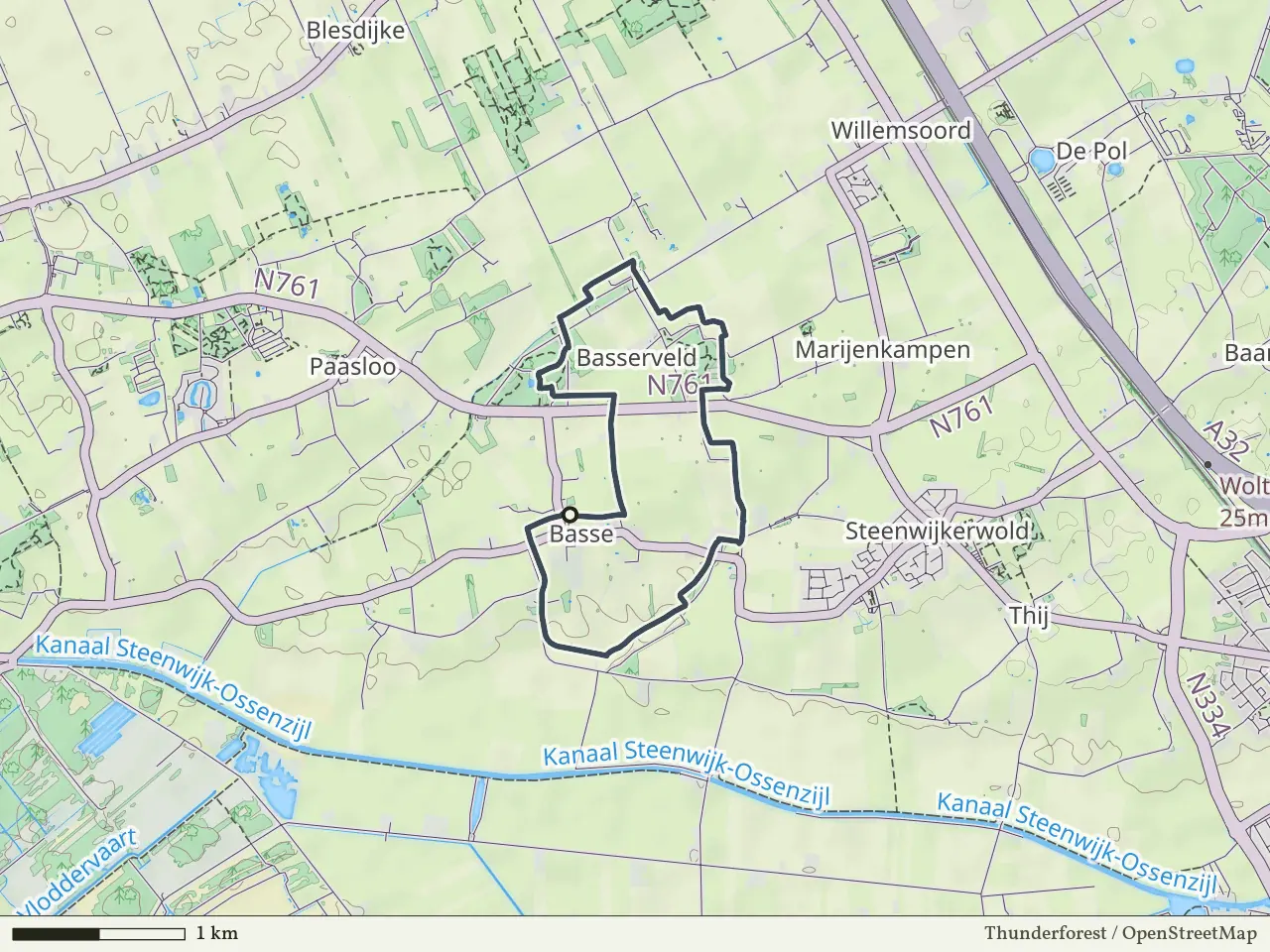 Rode route vanaf Basse, Weerribben-Wieden