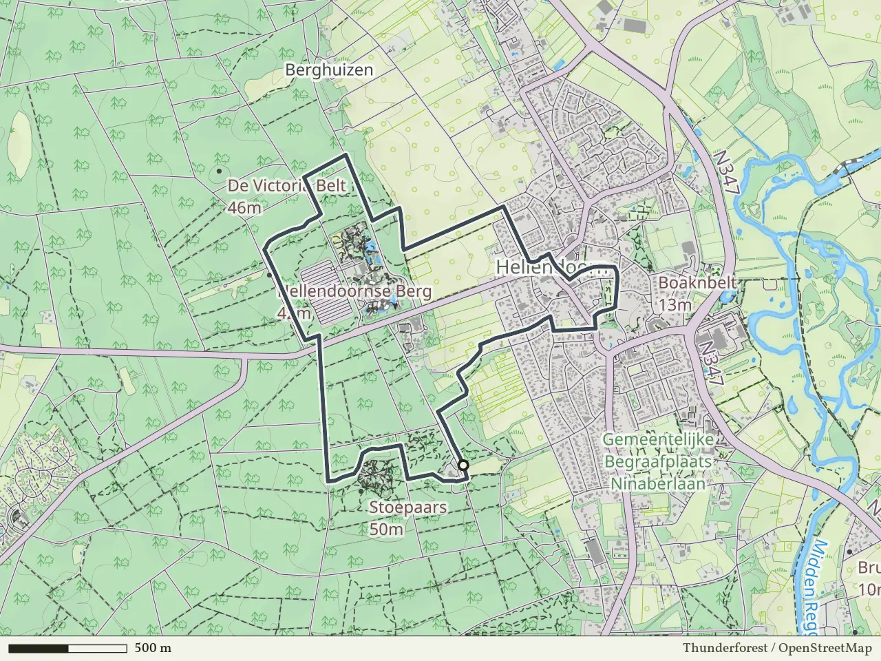 Gele route vanaf Stoepaars, Hellendoorn