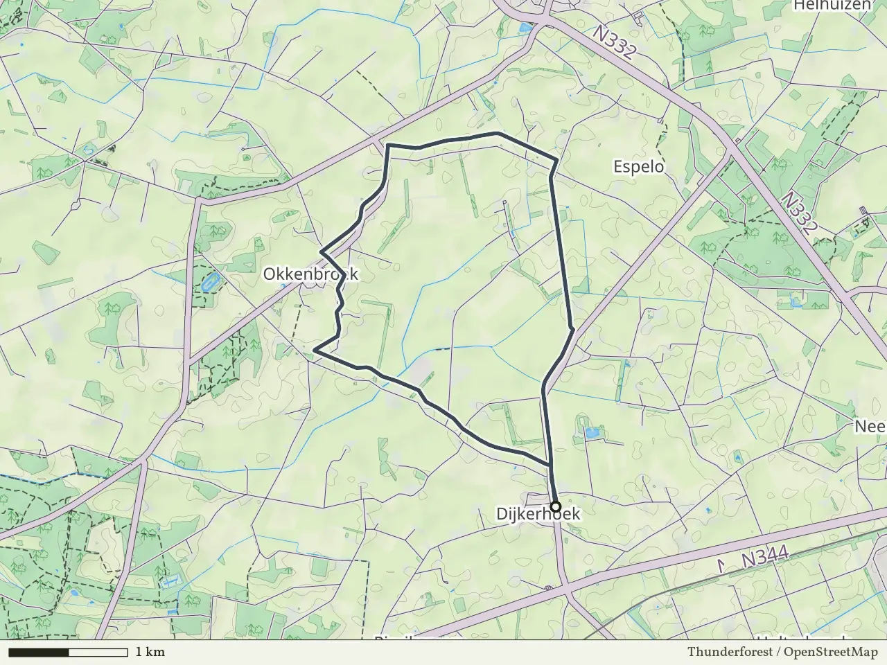 Oranje route vanaf Dijkerhoek, Salland