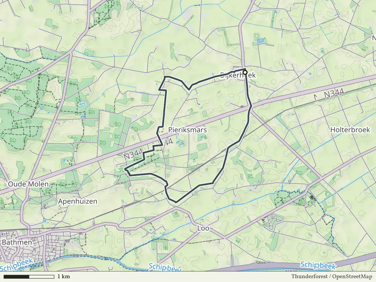 Rode route vanaf Dijkerhoek, Salland